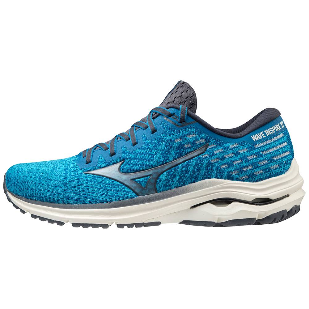Panske Bezecke Topanky Mizuno Wave Inspire 17 WAVEKNIT Modre Vypredaj LEBM64391